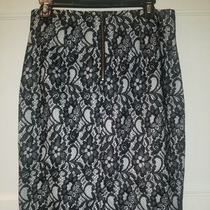 Worthington Lined Pencil Lace Skirt Size 8